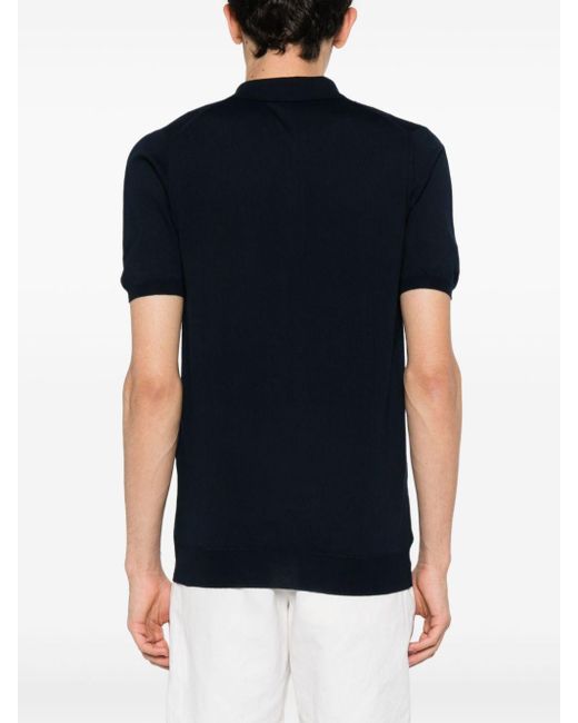 Kiton Black Diamond-pattern Cotton Polo Shirt for men