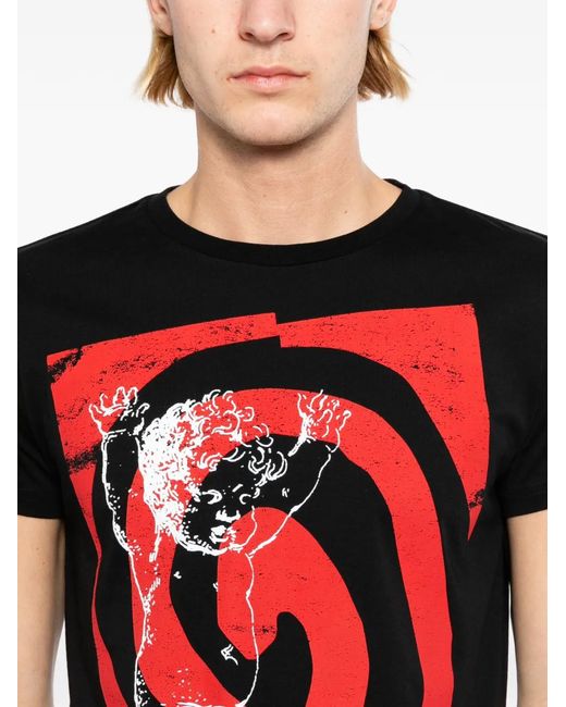 Vivienne Westwood Black T-Shirt Swirl Peru for men