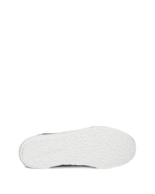Superga White Lace Platform Sneakers