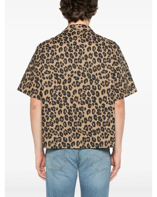 Aspesi Hemd Mit Leoparden-Print in Brown für Herren