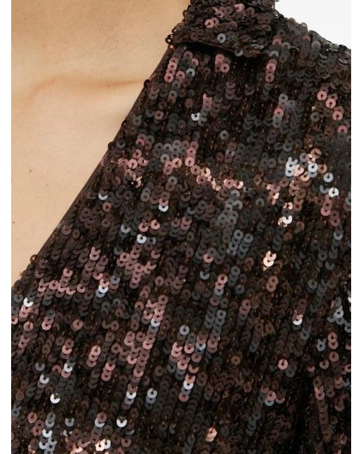Samsøe & Samsøe Black Sequin-Embellishment Mini Dress