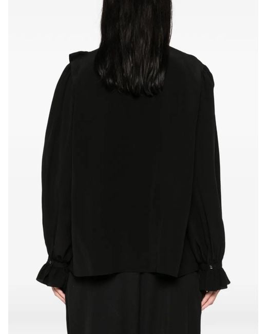 Chloé Black Ruffled-Detail Blouse