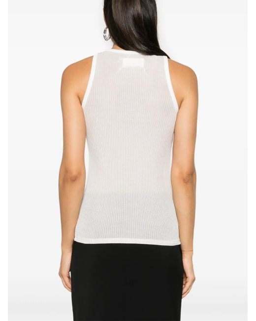 Maison Margiela White Silk Tank Top