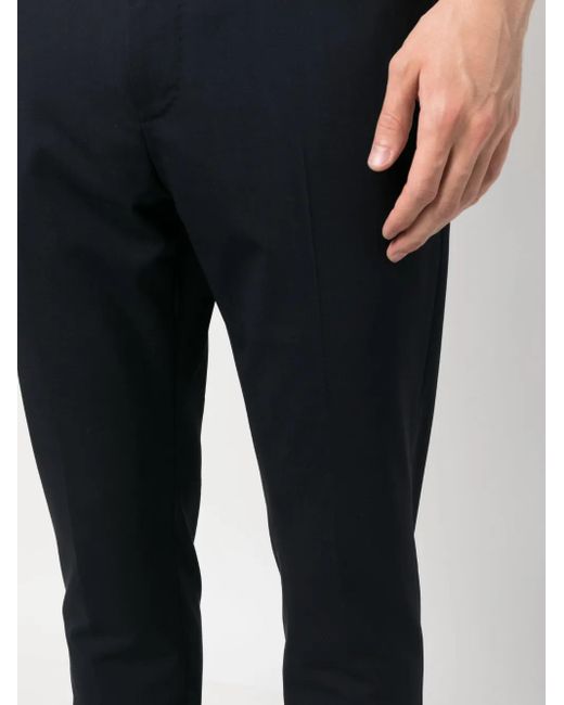 PT Torino Blue Slim-Cut Tailored Trousers for men