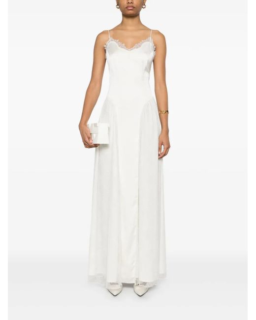 white jacquard midi dress Jacquard Midi Dress with Satin Turn-up – Post Meridiem