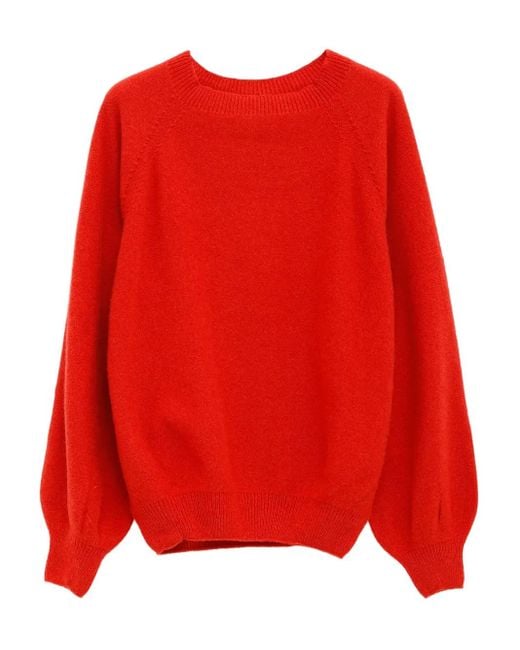 Baserange Red Soar Purl Raglan-Sleeve Jumper