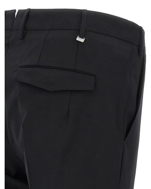 PT Torino Black Master Tailored Trousers for men