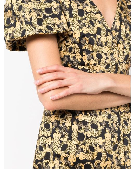 Vestido Bonita con sirena estampada LHD de color Yellow