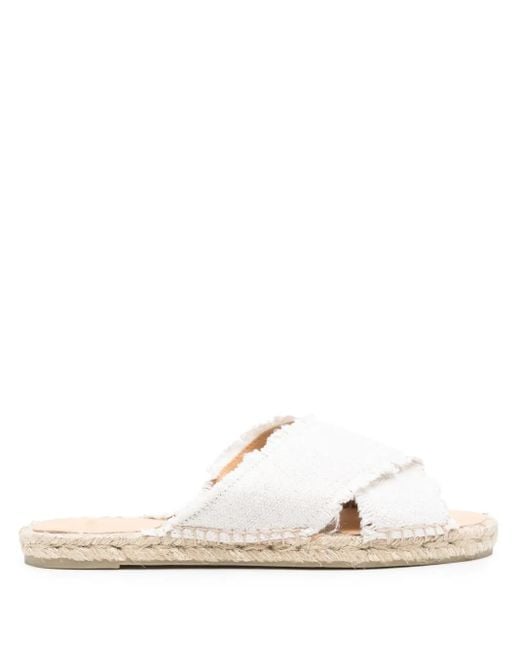 Castaner White Palmera Flat Espadrilles
