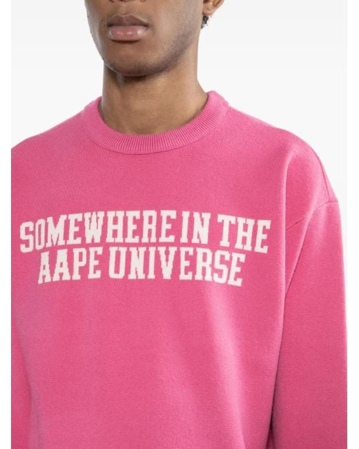 メンズ Aape By A Bathing Ape ロゴ スウェットシャツ Pink