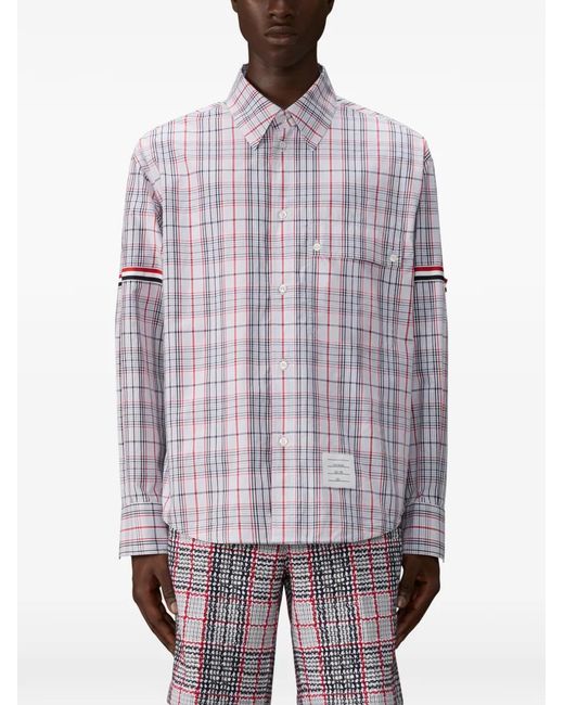 Thom Browne Geruit Overhemd in het White voor heren