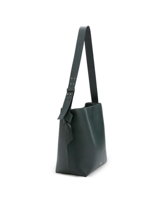 La Portegna Black Paulita Knotted Leather Shoulder Bag