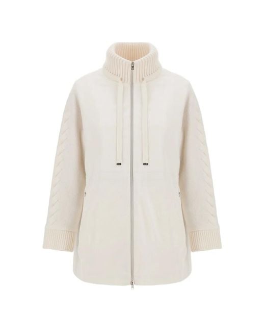 Herno White Resort Single-Breasted Coat