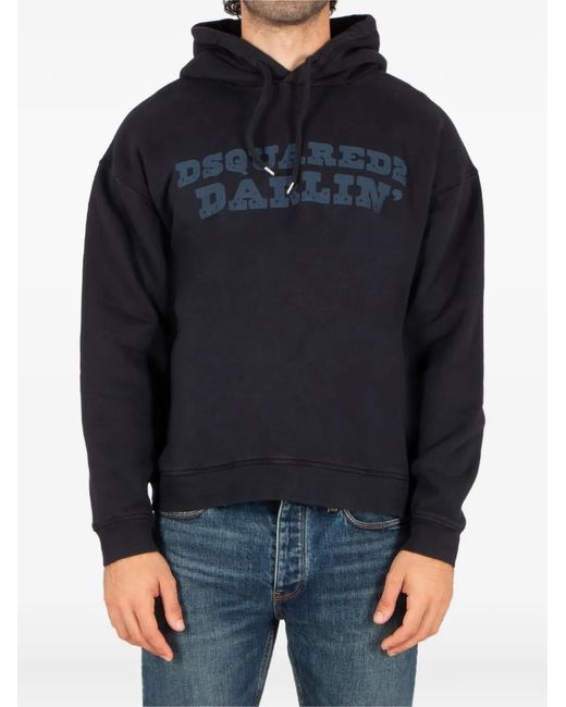 DSquared² Black Majica Graphic Hoodie for men