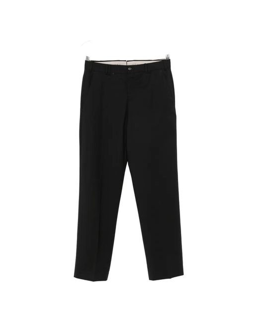 PT Torino Black Belt-Loops Tailored Trousers for men