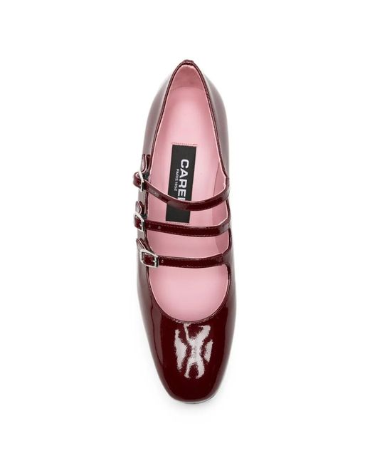 CAREL PARIS Purple Kina Triple-Strap Pumps