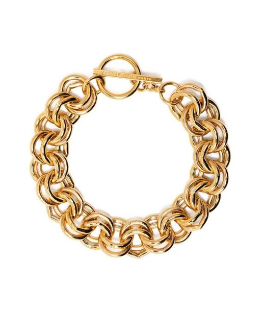 Saint Laurent Metallic Chain-link T-bar Bracelet