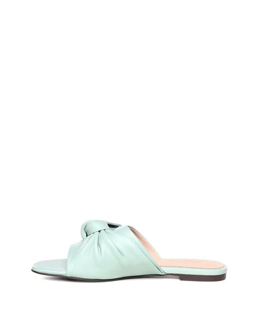 Coccinelle White Bow-Detail Leather Flat Sandals
