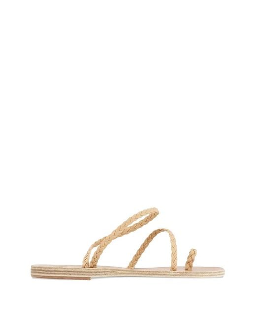 Ancient Greek Sandals Natural Sandales En Cuir Eleftheria À Brides Tressées