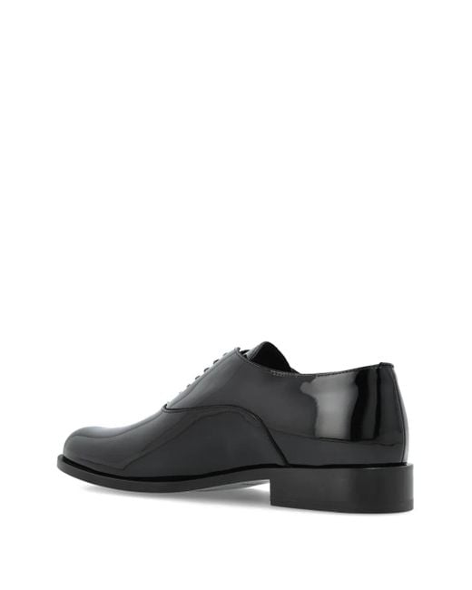 Giorgio Armani Black Patent-Leather Lace-Up Shoes for men