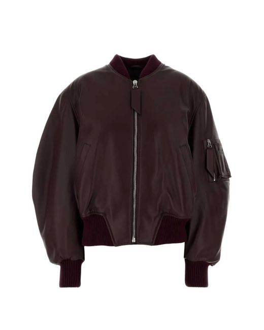 The Attico Brown Veste Anja En Cuir