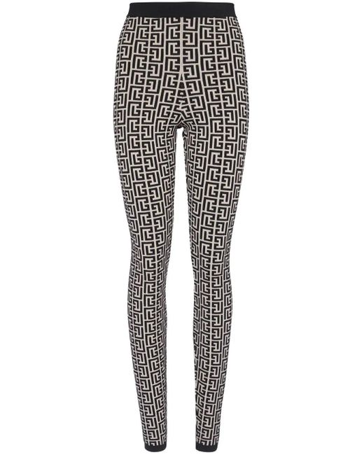 Balmain モノグラム レギンス Gray