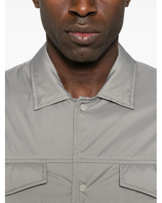 メンズ Herno パデッド シャツ Gray