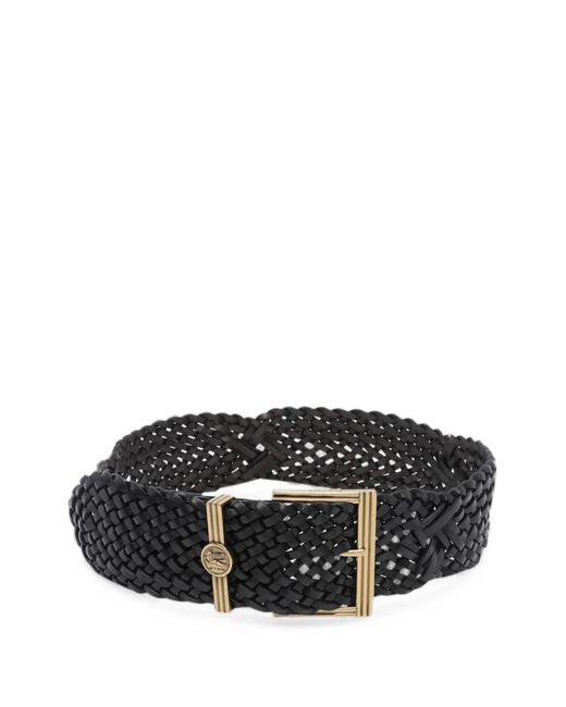 Etro Black Woven Coin-Buckle Belt