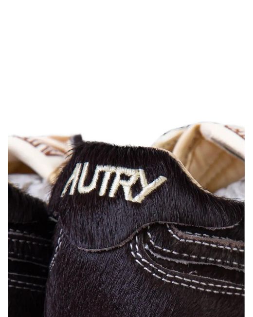 Autry Black Windspin Pony-Hair Sneakers