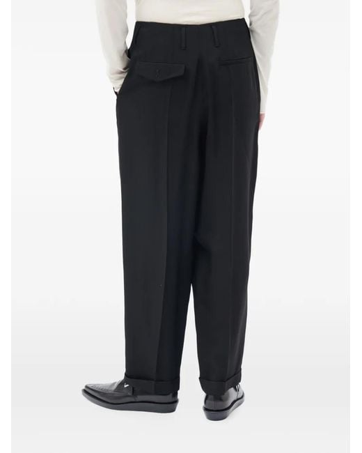 Ann Demeulemeester Black Agdar Pleated Tapered Trousers for men