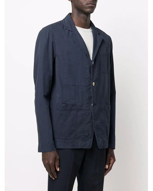 Woolrich Blue Single-Breasted Button Blazer for men