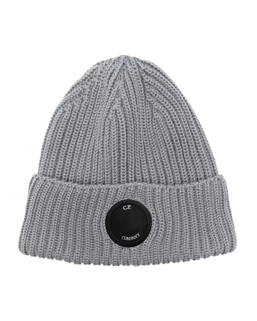 C P Company Gray Lens Detail Beanie Hat for men