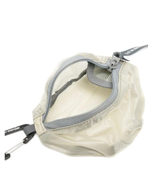 And Wander White Sil Zip Mini Pouch