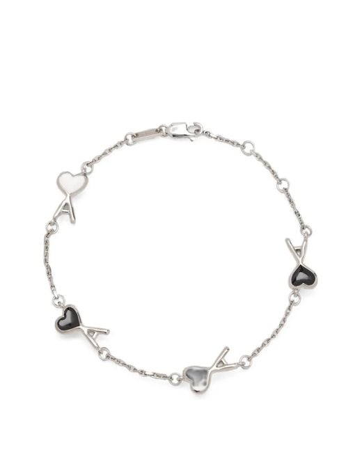 AMI White Brass Bracelet With Hammered Ami De Coeur