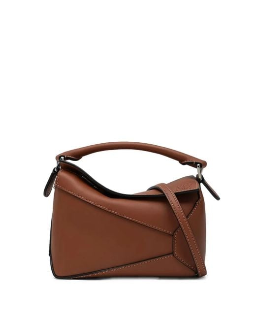 Loewe Brown Small Puzzle Tote Bag