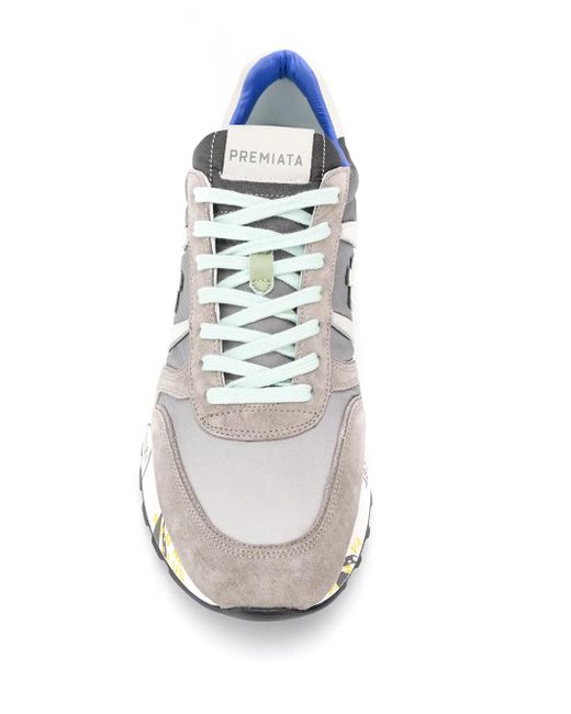 Premiata Gray Lander Stamped Sole Sneakers for men