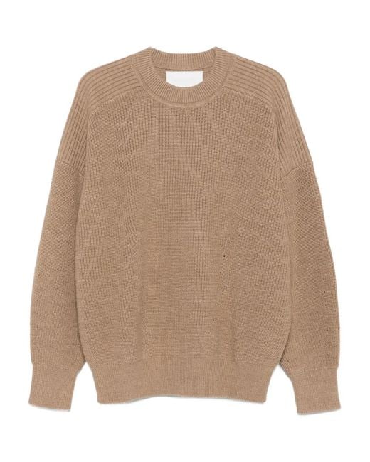 Isabel Marant Natural Ribbed Crew-Neck Sweater for men