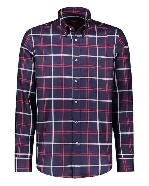 Paul & Shark Blue Check-Pattern Cotton Shirt for men