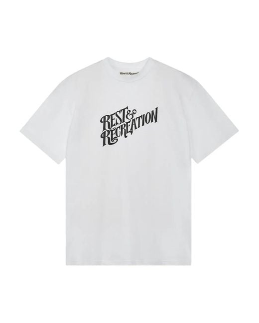 Rest&Recreation White Logo-Print T-Shirt