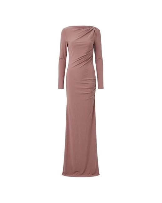 ANDAMANE Pink Sophie Ruched Maxi Dress