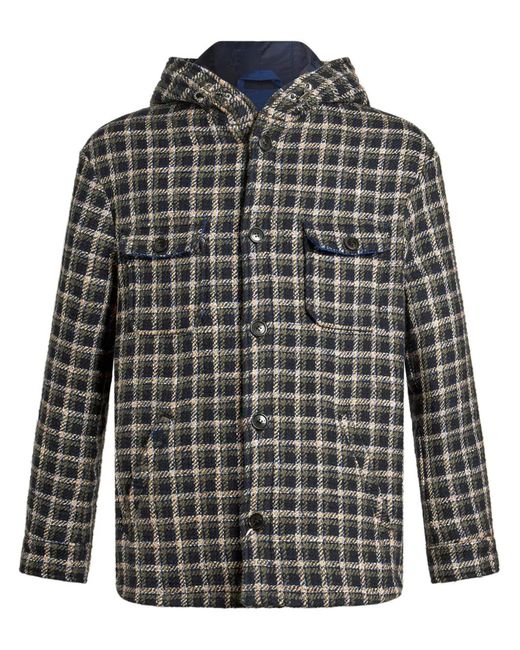 Etro Gray Tartan Shirt Jacket for men