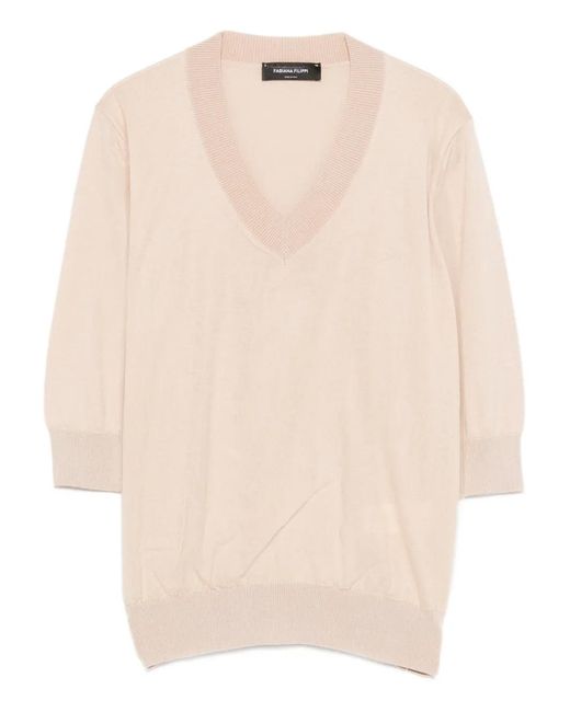 Fabiana Filippi Natural V-Neck Sweater