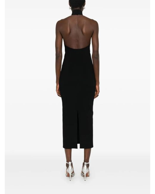 Khaite Geribbelde Midi-Jurk in het Black