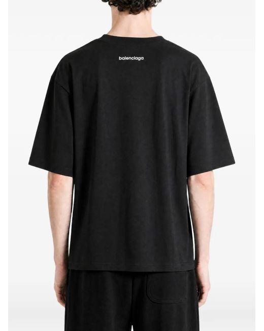 Balenciaga Black Bodies Logo-Print T-Shirt for men