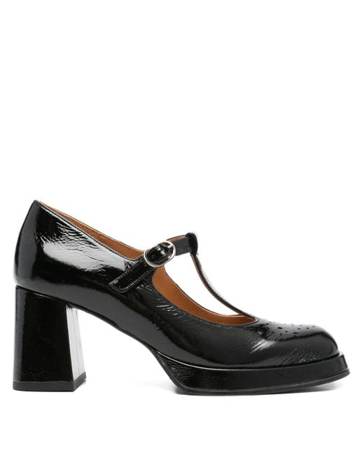 Chie Mihara 80 Mm Pumps Met Blokhak En T-Bandje in het Black