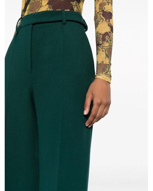 Alexandre Vauthier Green Houndstooth Wide-Leg Trousers