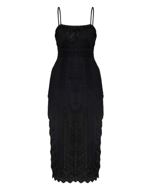Abito Midi Celadine Con Pizzo di LoveShackFancy in Black