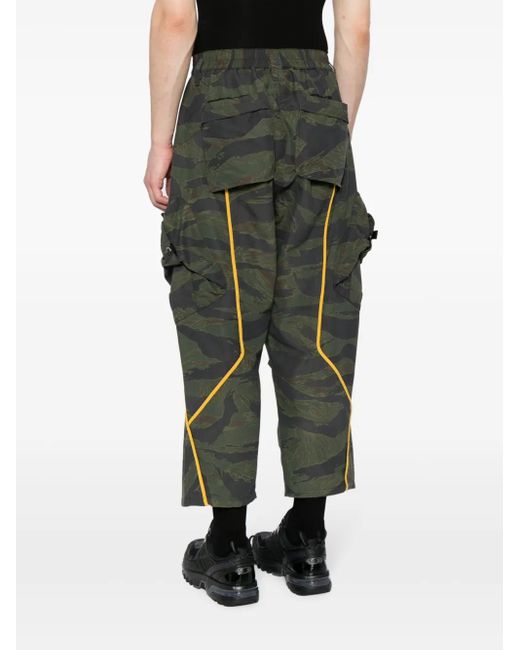 Mostly Heard Rarely Seen Black Graphic-Print Cropped Trousers for men