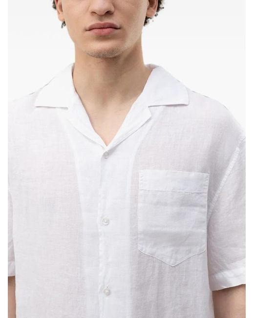 HUGO White Patch-Pocket Short-Sleeve Shirt for men