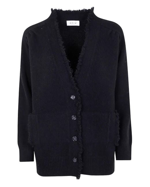 Cardigan Con Scollo A V di Aviu in Blue